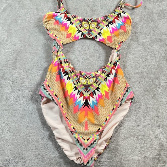 Mara Hoffman Other - Mara Hoffman Swim Rising Palm Cutout‎ One-piece Swimsuit Blue Womens XSmall